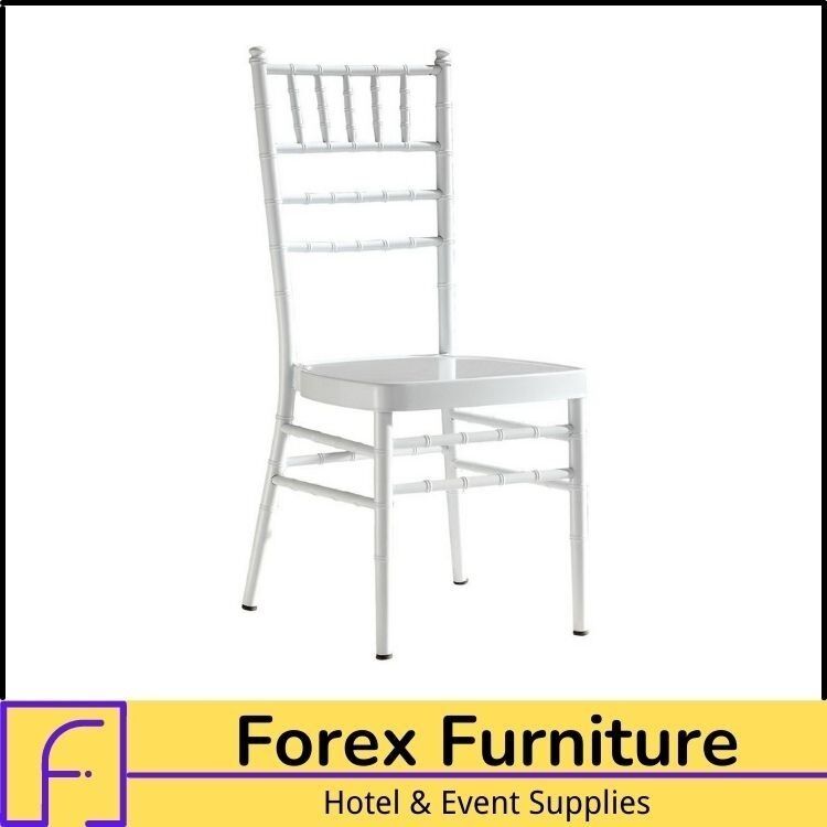 White Coated Metal Bamboo Banquet Chairs